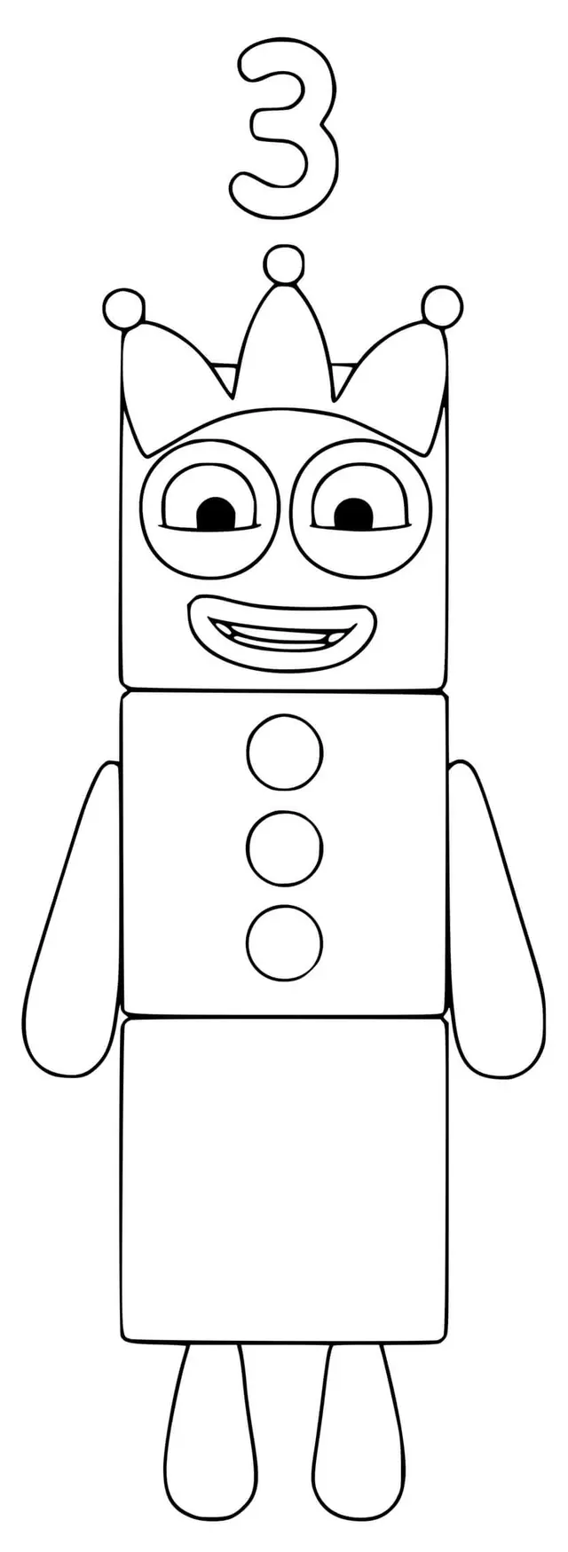 Coloriage Numberblocks 3 Three - Numberblocks à imprimer