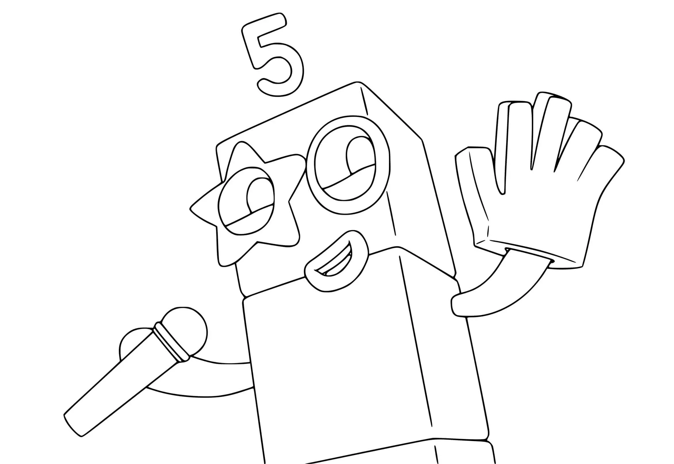 Coloriage Numberblocks 5 Five - Numberblocks à imprimer