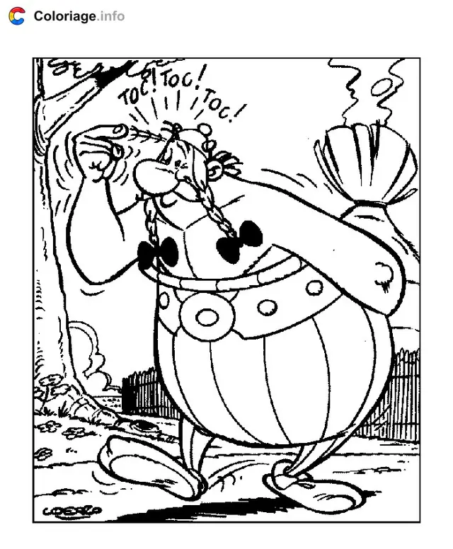 Desenho de Obelix Toc Toc Toc para colorir