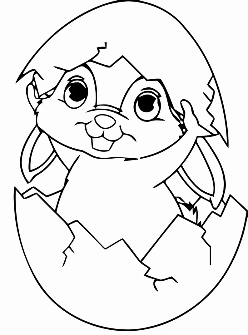 Coloriage Œuf De Paque Avec Poussin - Pâques à imprimer