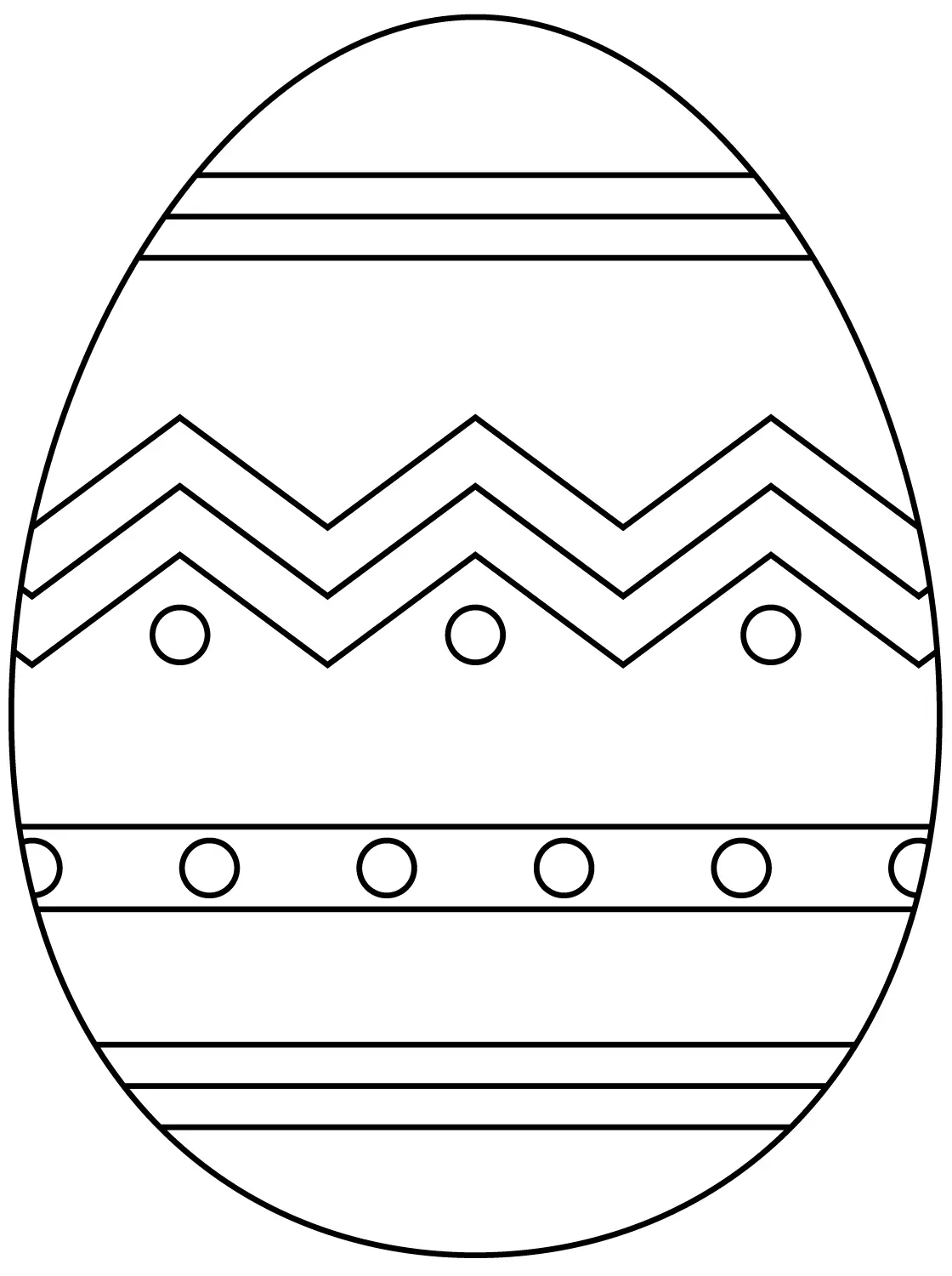 Coloriage Œuf de Pâques aux motifs géométriques abstraits - Pâques à imprimer