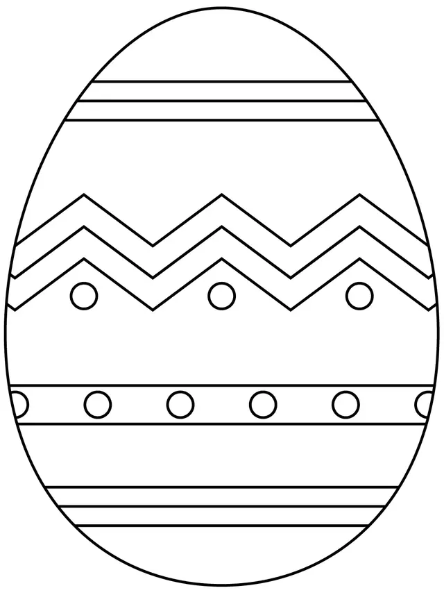 Desenho de Ovo de Páscoa com Motivos Geométricos Abstratos para colorir