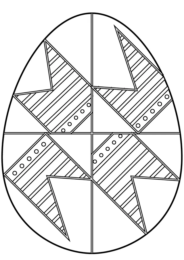 Desenho de Ovo festivo com padrões abstratos para colorir para colorir