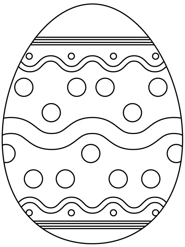 Coloriage Œuf de Pâques orné de formes géométriques - Pâques à imprimer