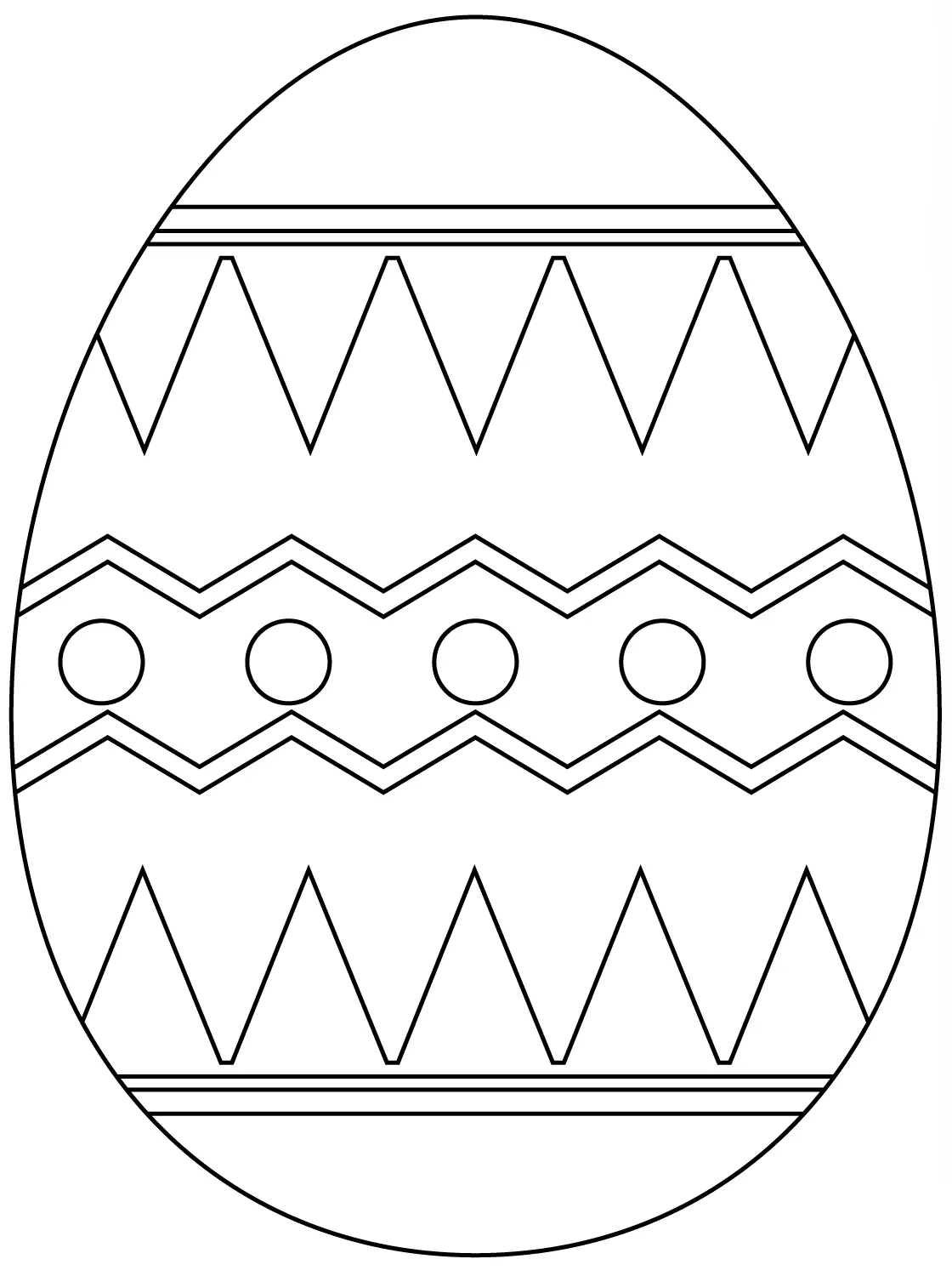 Coloriage Œuf de Pâques avec motifs abstraits géométriques - Pâques à imprimer