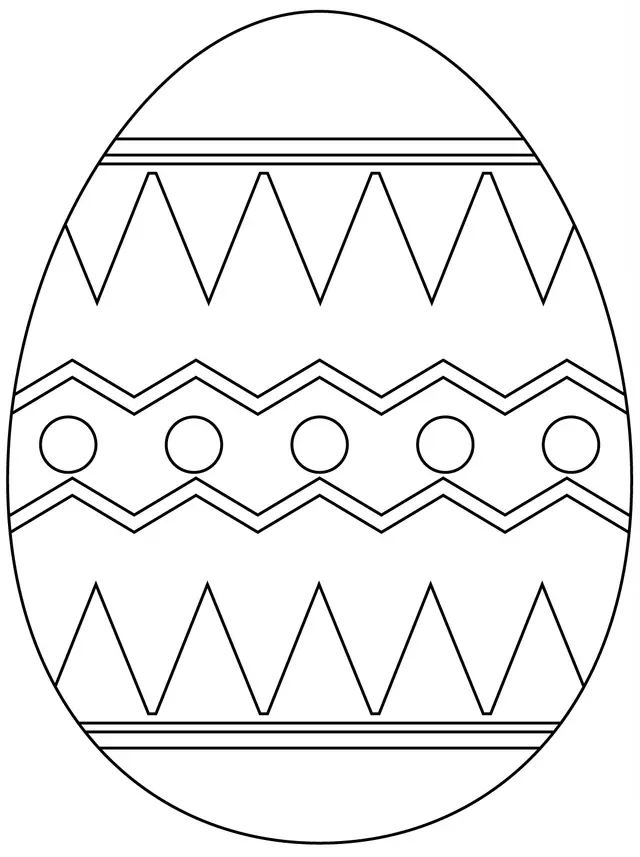Coloriage Œuf de Pâques avec motifs abstraits géométriques - Pâques à imprimer