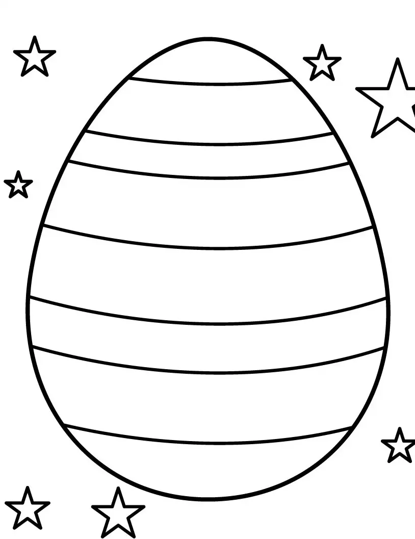 Coloriage Œuf De Pâques Avec Bandes - Pâques à imprimer