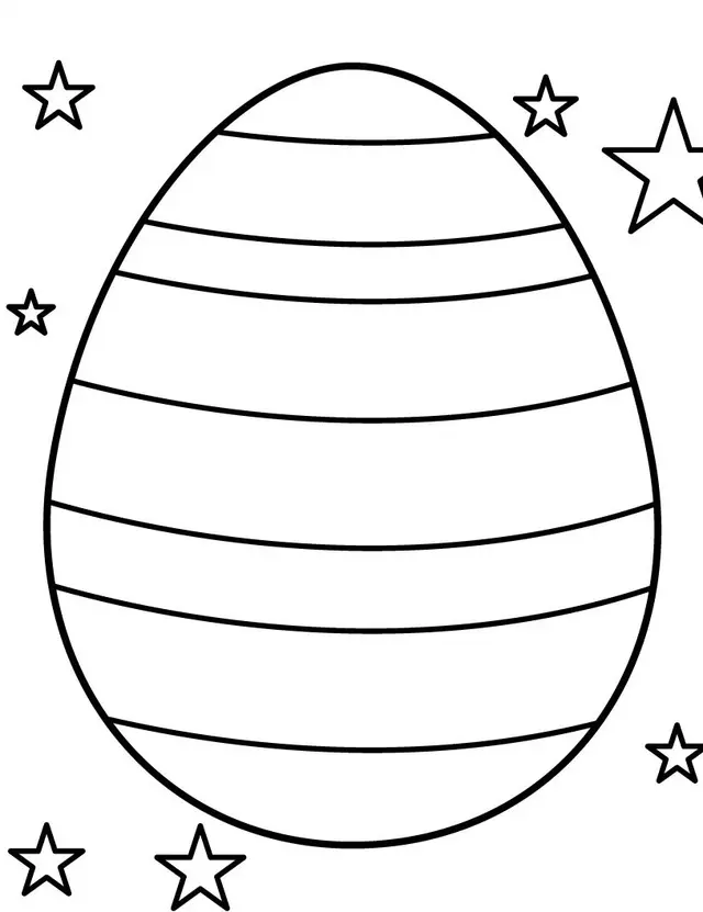 Coloriage Œuf De Pâques Avec Bandes - Pâques à imprimer