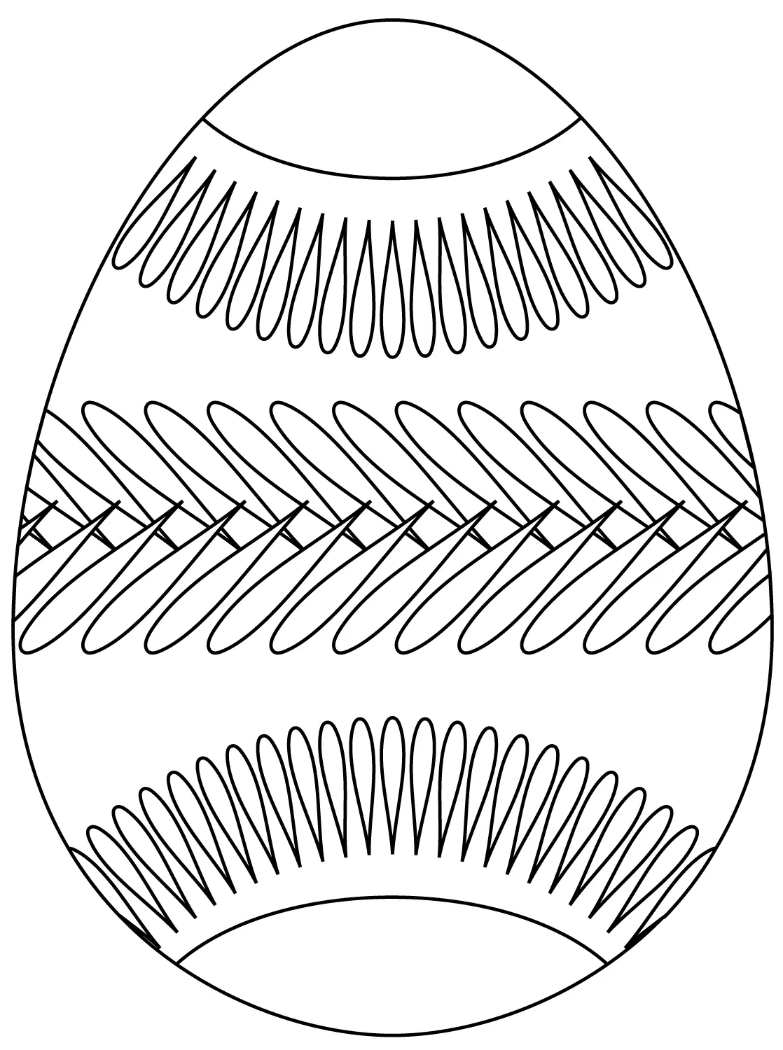 Coloriage Œuf De Pâques Avec Belt Pattern - Pâques à imprimer