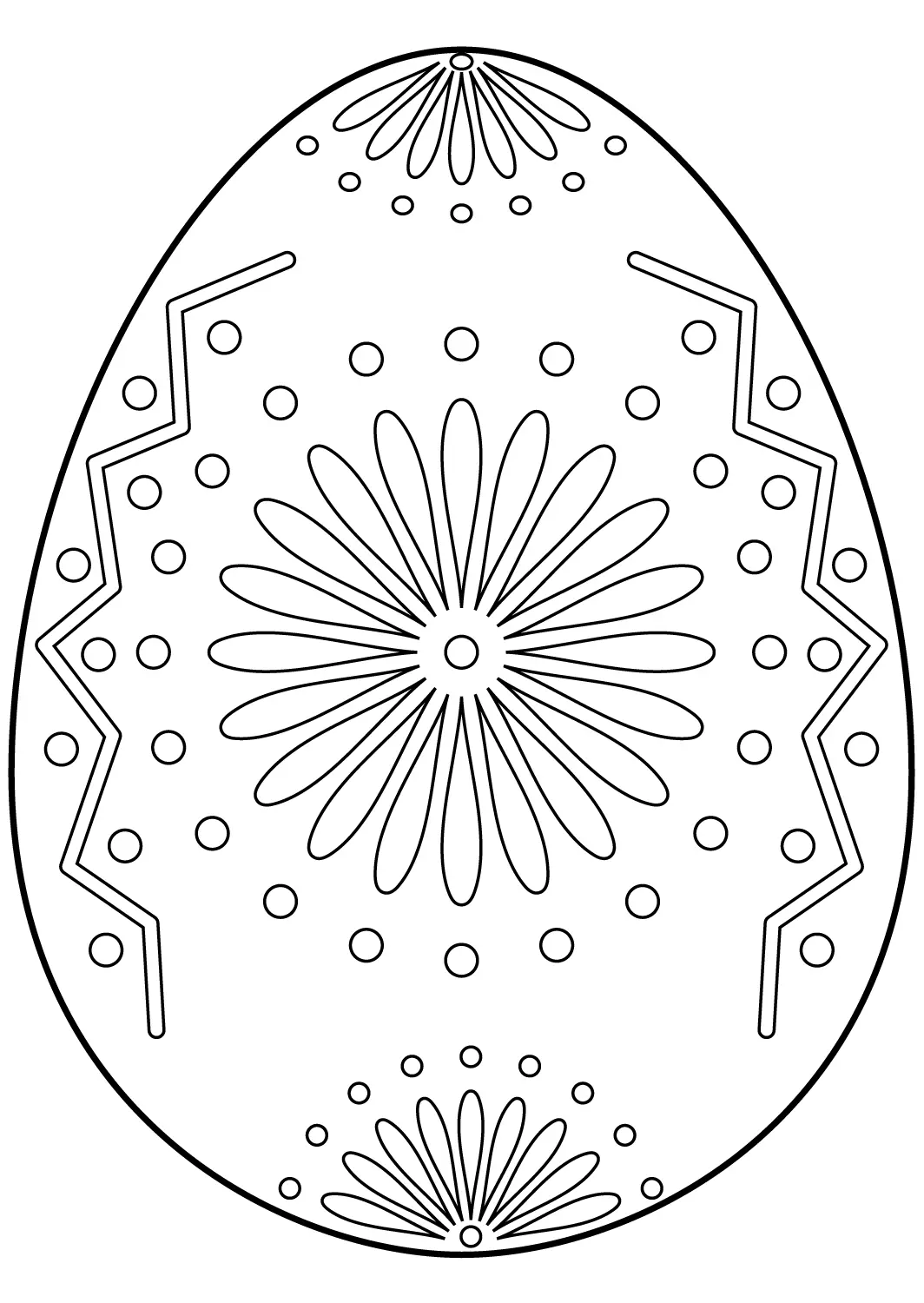 Coloriage Œuf De Pâques Avec Floral Ornament - Pâques à imprimer