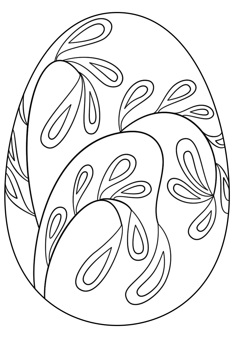 Coloriage Œuf De Pâques Avec Floral Pattern - Pâques à imprimer