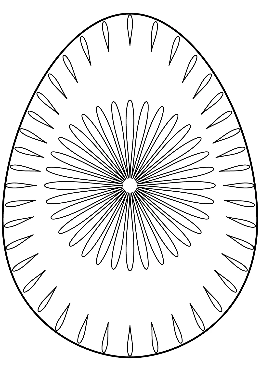 Coloriage Œuf pascalfloral aux motifs botaniques - Pâques à imprimer