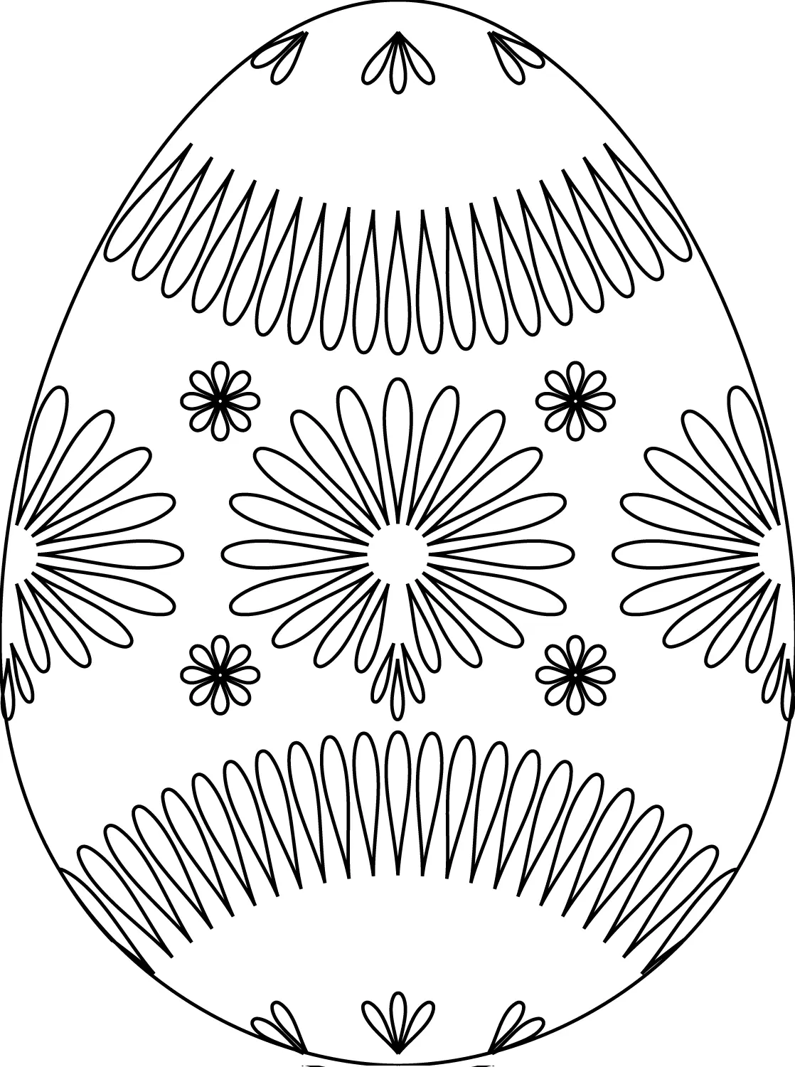 Coloriage Œuf De Pâques Avec Flower Pattern - Pâques à imprimer