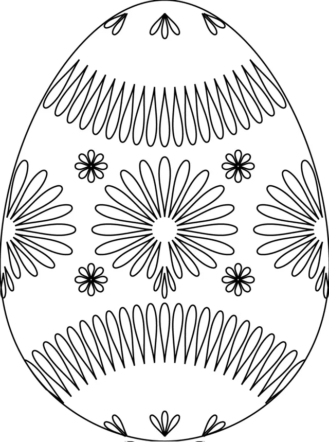 Coloriage Œuf De Pâques Avec Flower Pattern - Pâques à imprimer