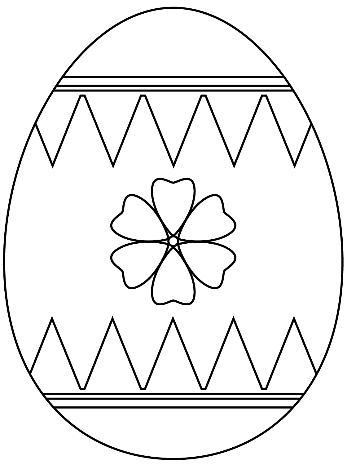 Coloriage Œuf De Pâques Avec Flower - Pâques à imprimer
