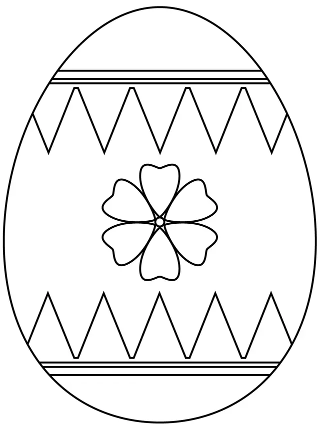 Coloriage Œuf De Pâques Avec Flower - Pâques à imprimer