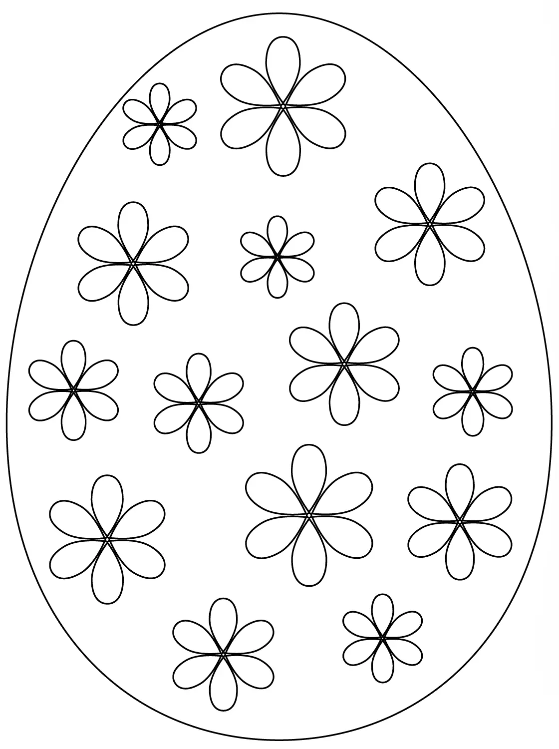 Coloriage Œuf De Pâques Avec Flowers - Pâques à imprimer