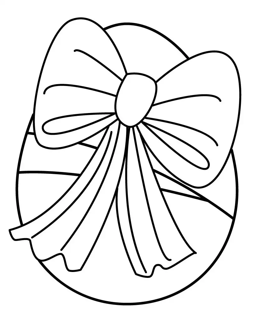 Coloriage Œuf De Pâques Avec Ruban - Pâques à imprimer