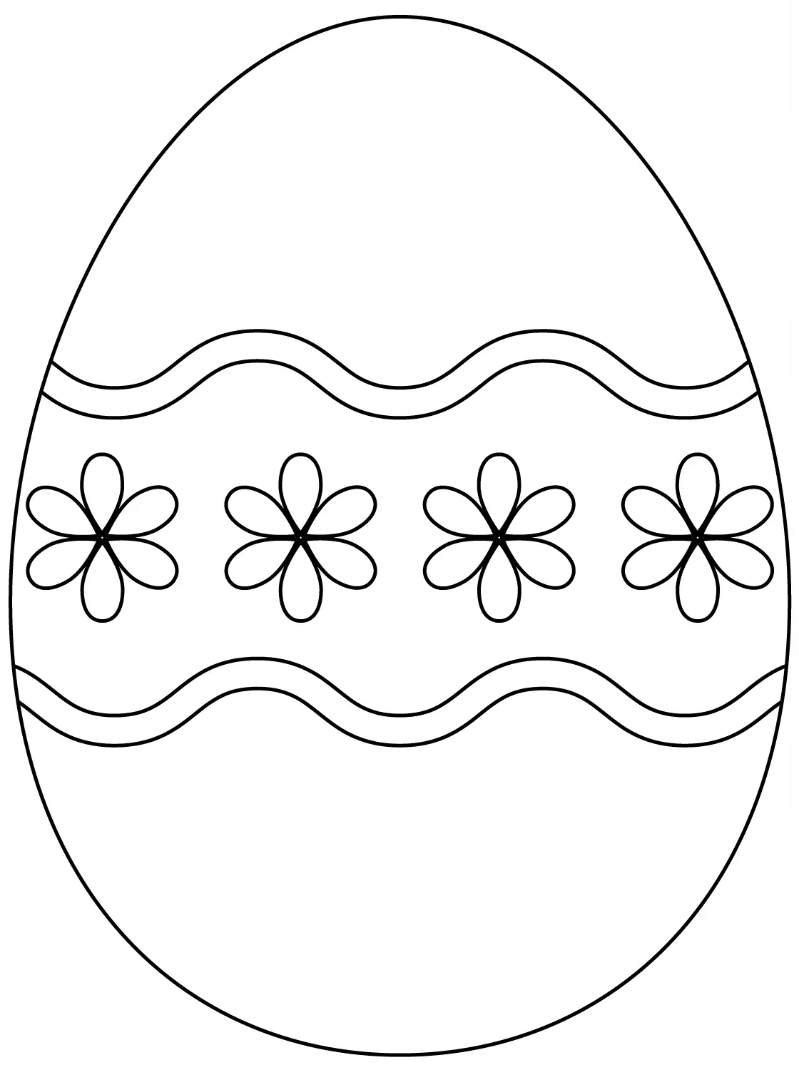Coloriage Œuf de Pâques Floral - Pâques à imprimer