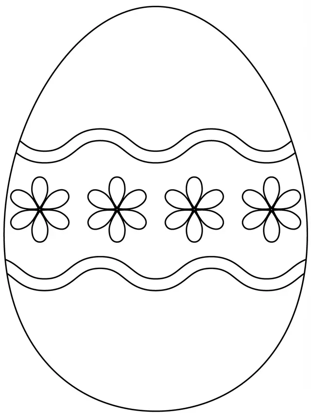 Coloriage Œuf de Pâques Floral - Pâques à imprimer