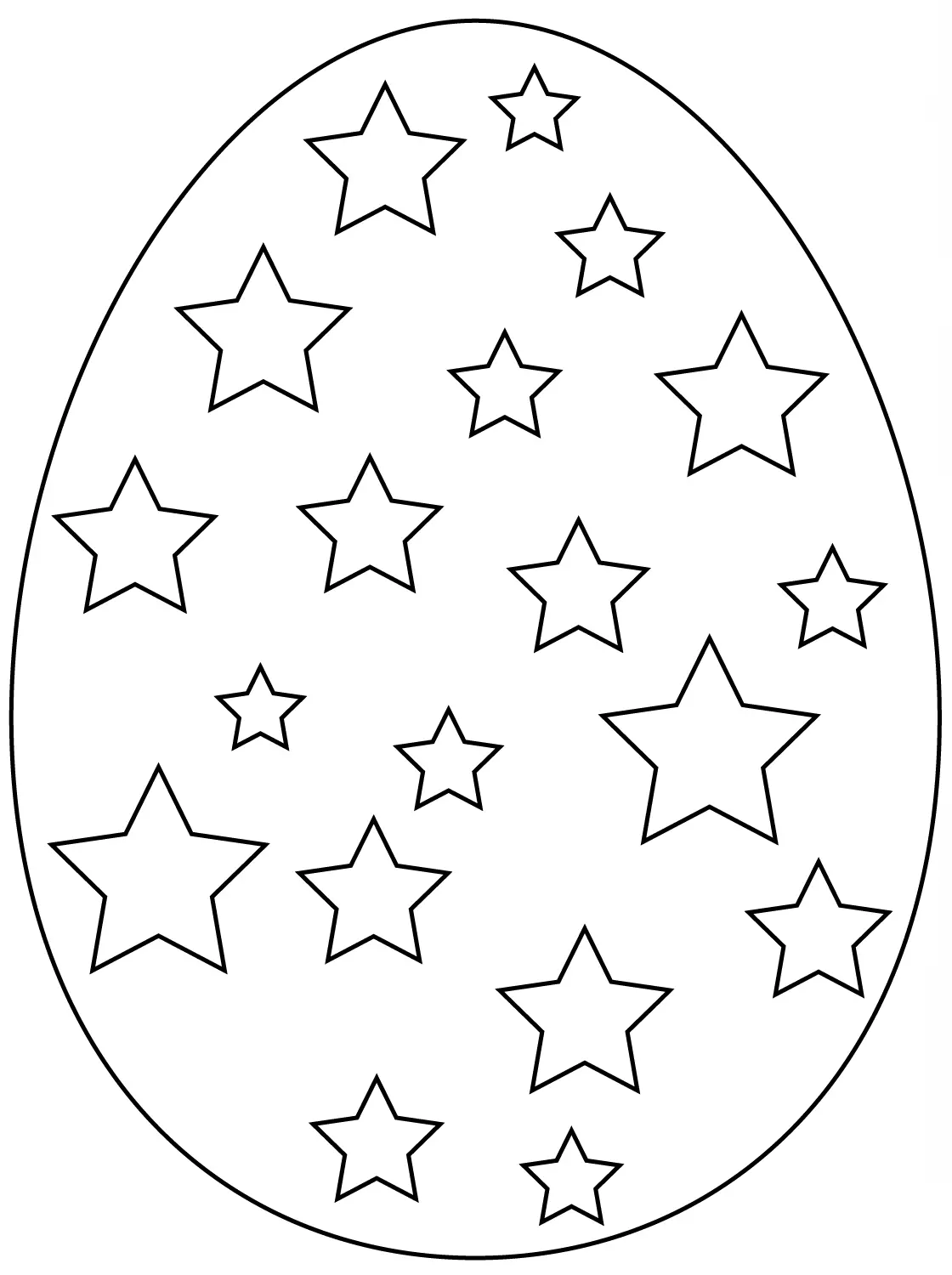 Coloriage Œuf De Pâques Avec Stars - Pâques à imprimer