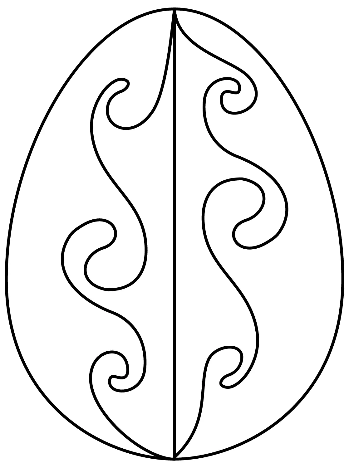 Coloriage Œuf De Pâques Avec Waves Pattern - Pâques à imprimer
