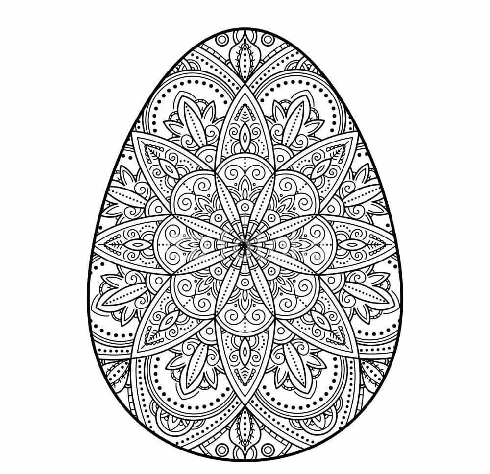 Coloriage Œuf De Pâques Mandala Adulte - Pâques mandala à imprimer