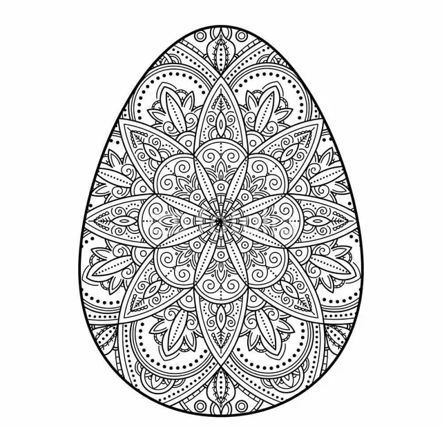 Easter Egg Mandala for Adults coloring page to print