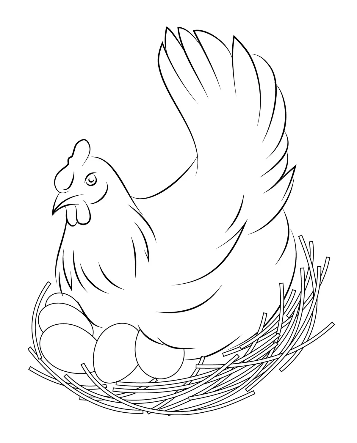 Disegno di Uovo di gallina per Pasqua da stampare