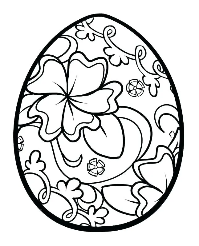 Coloriage Œufs De Pâques Motif De Fleurs - Pâques à imprimer