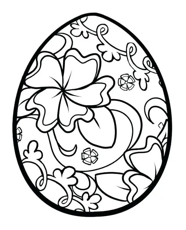 Coloriage Œufs De Pâques Motif De Fleurs - Pâques à imprimer