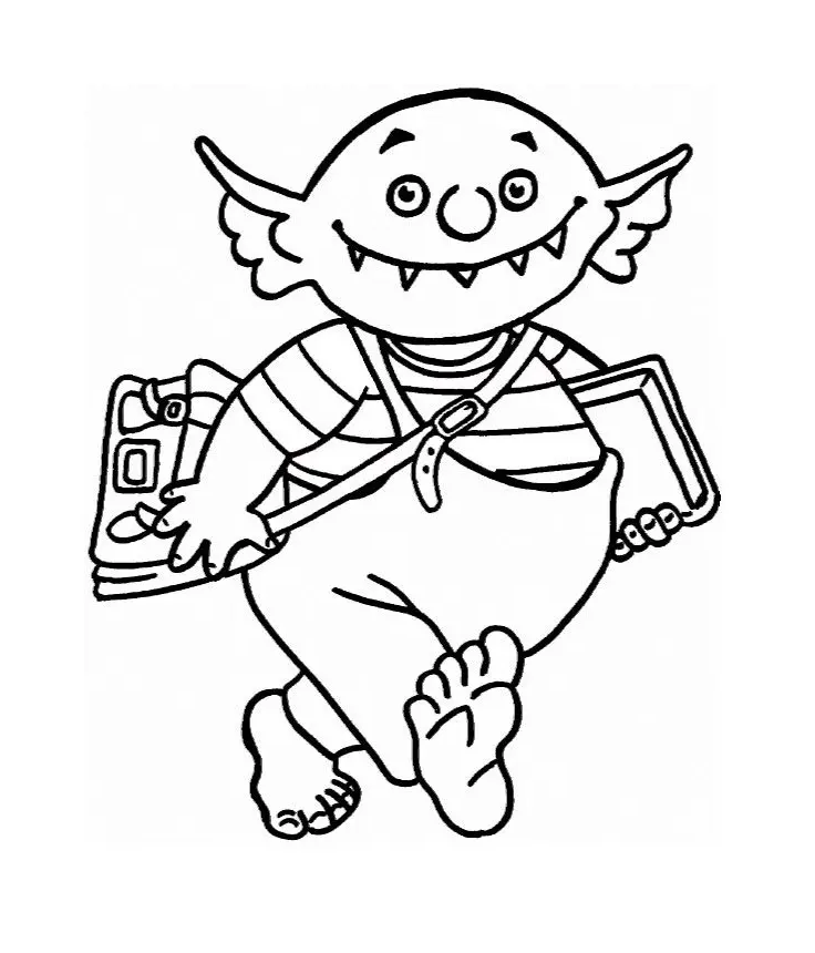 Coloriage Ogre Gentil Qui Aime L'école - Ogre à imprimer