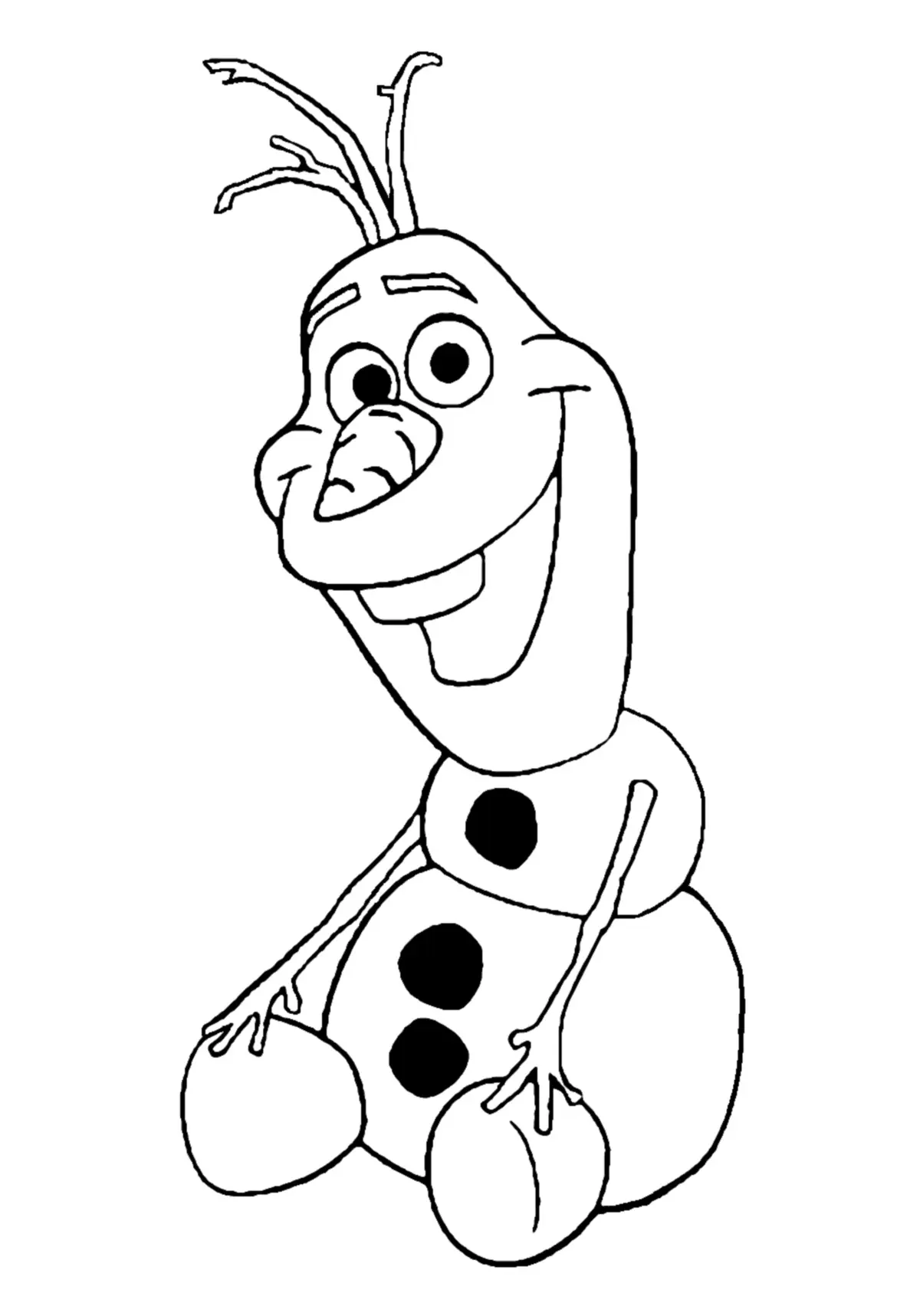 Disegno di Olaf seduto da stampare