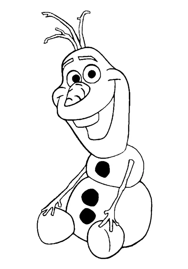 Coloriage Olaf Est Assis - Olaf à imprimer