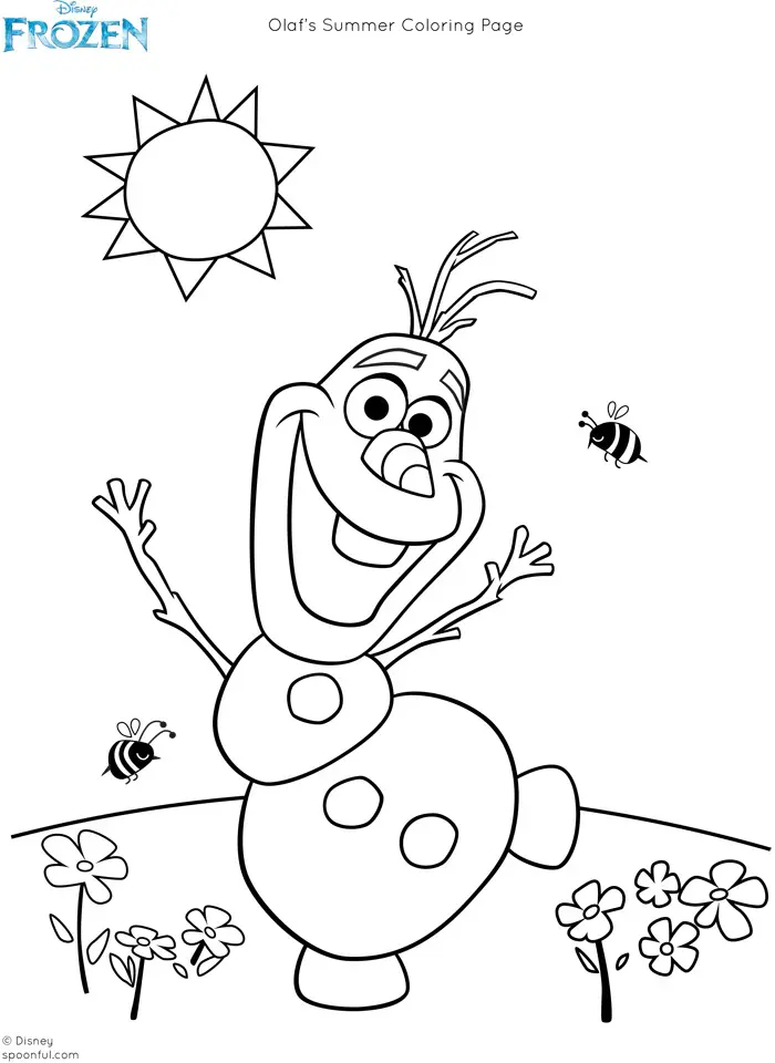 Olaf from Frozen coloring page to print