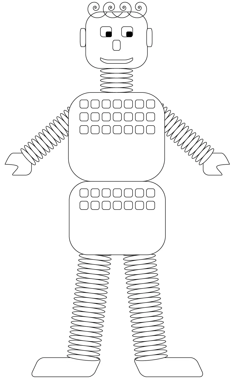 Coloriage Old Style Robot - Robot à imprimer
