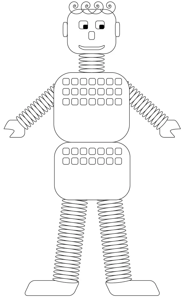 Coloriage Old Style Robot - Robot à imprimer
