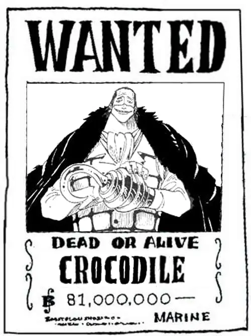 Coloriage One Pièce Wanted Crocodile Dead Or Alive - One piece à imprimer
