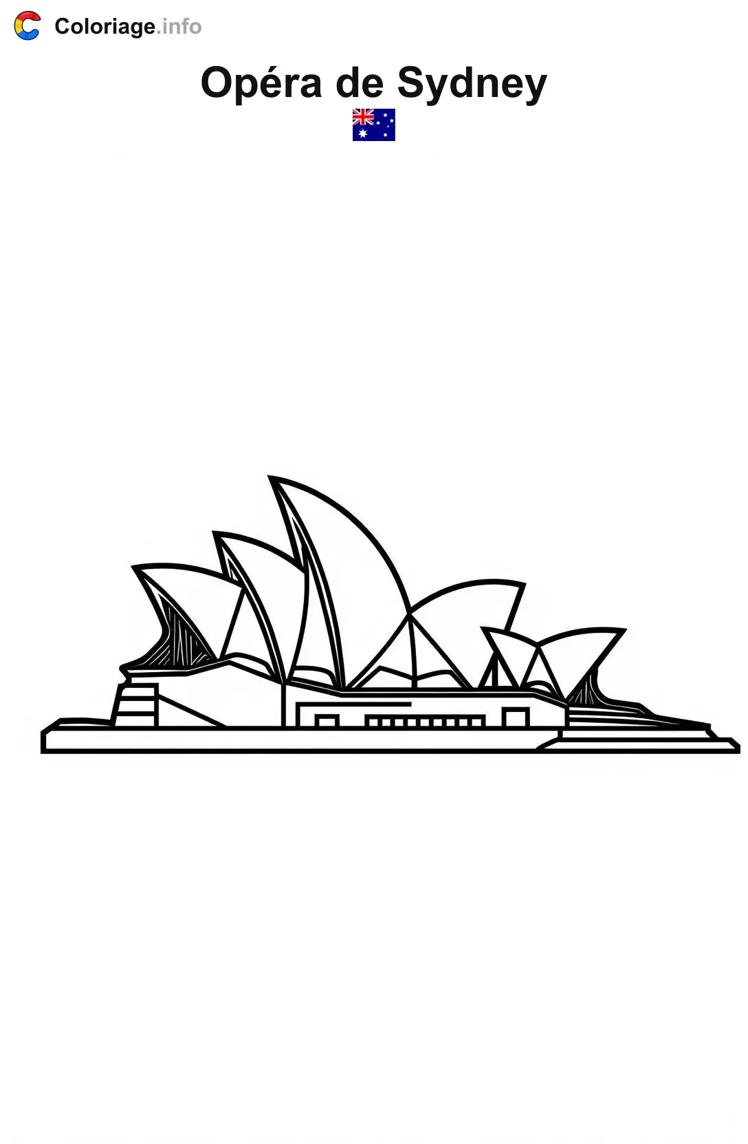 Coloriage Opéra de Sydney Australie - Monuments à imprimer