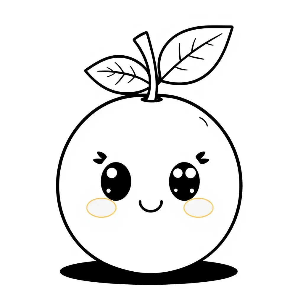 Coloriage Orange 4 Fruit Kawaii - Kawaii fruits à imprimer
