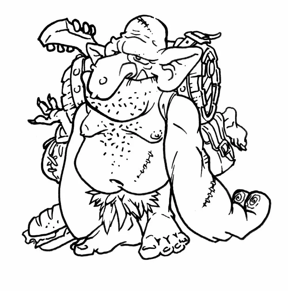 Coloriage Orgue Orque Du Moyen Age - Ogre à imprimer