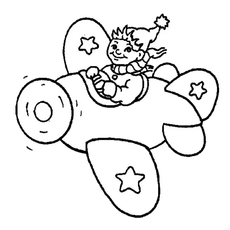 Coloriage Oui Oui Avion - Avion à imprimer
