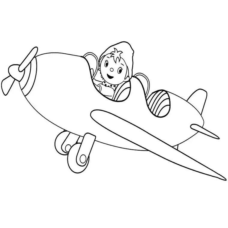 Coloriage Oui Oui Et Son Avion - Avion à imprimer