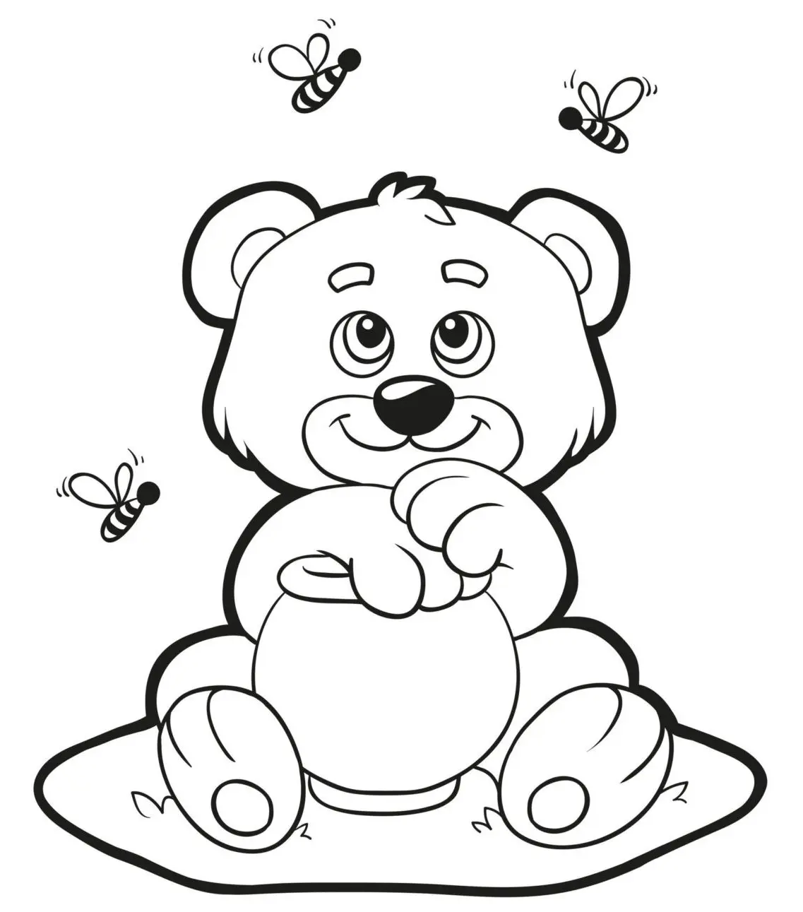 Coloriage Ourson Bear Aime Le Miel - Action de grâce à imprimer