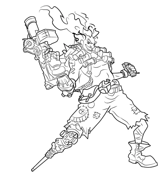 Coloriage Overwatch Junkrat - Overwatch à imprimer