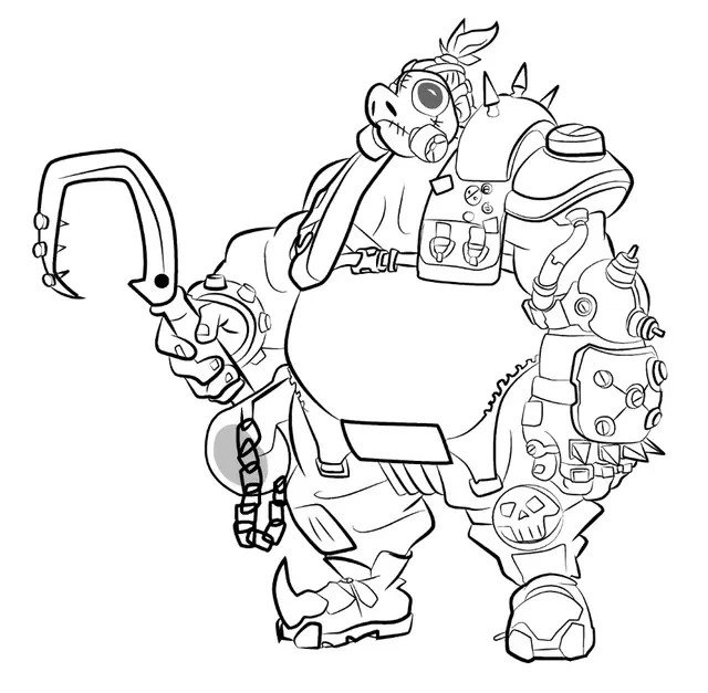 Coloriage Overwatch Roadhog - Overwatch à imprimer