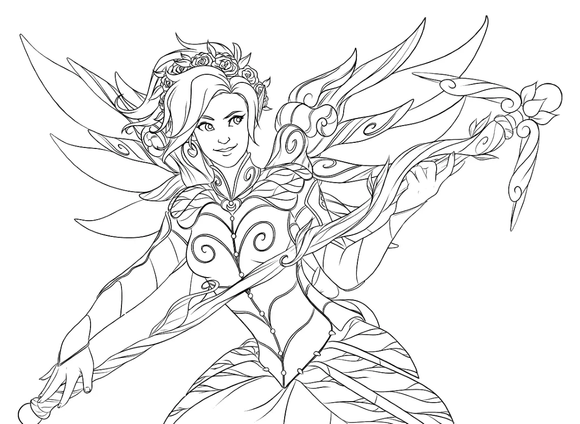 Coloriage Overwatch Tracer Lena Oxton - Overwatch à imprimer