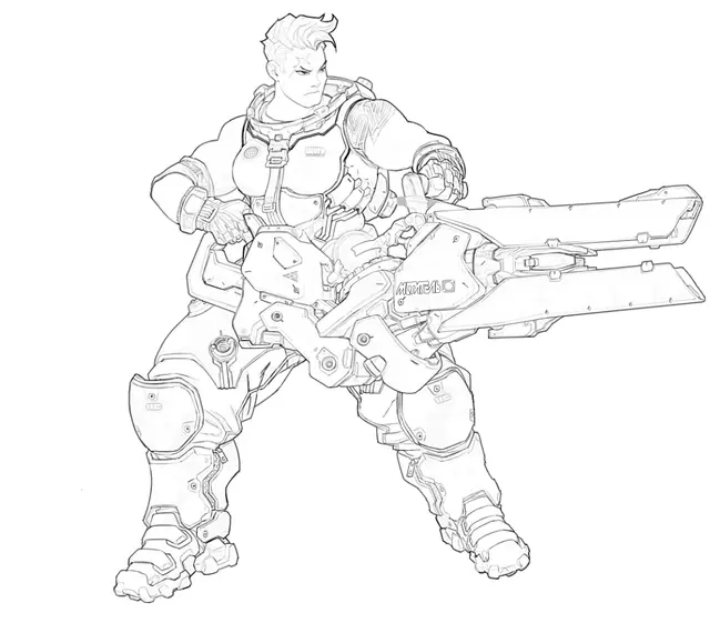 Coloriage Overwatch Zarya - Overwatch à imprimer