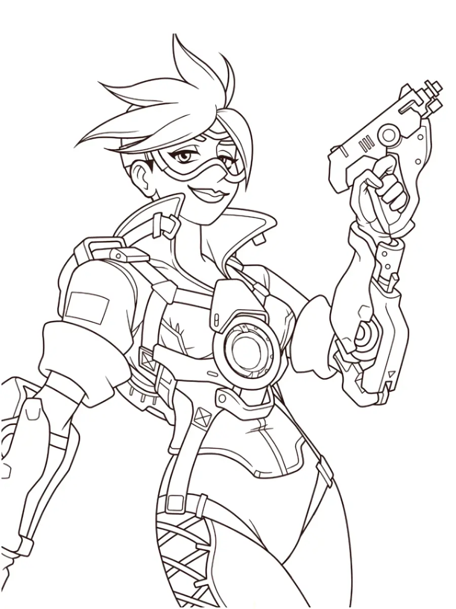 Ausmalbild Overwatch Tracer Ausmalbilder – Damage-Rolle zum Ausdrucken