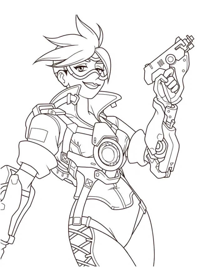 Coloriage Overwatch Tracer Role Damage - Overwatch à imprimer
